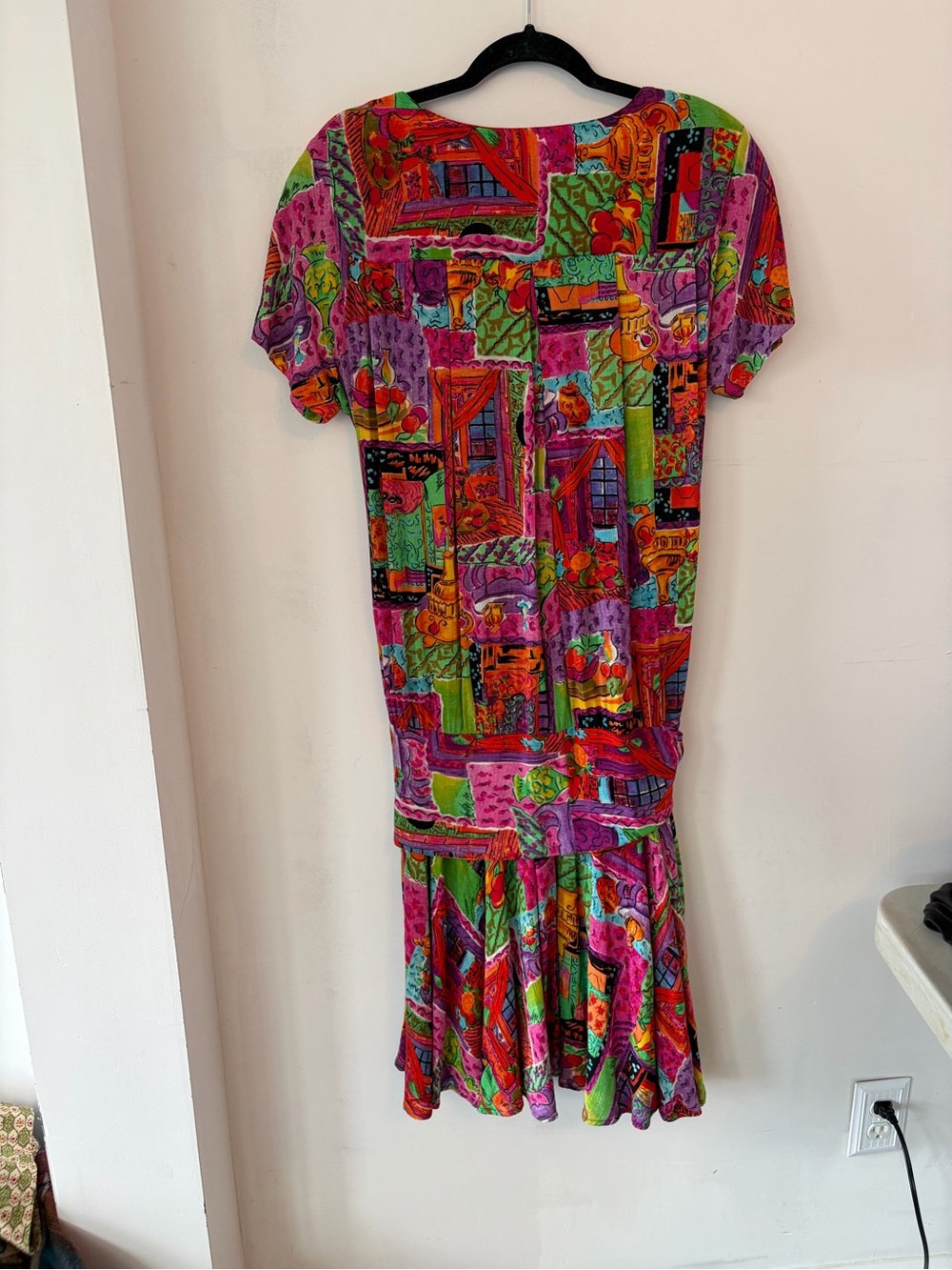 Carole Little Multicolor Maxi Dress — Pink, Green & Purple Print